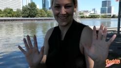 MyDirtyHobby - DaddysLuder - Heimlicher Handjob mitten in Frankfurt - Mega Public mit viel Sperma